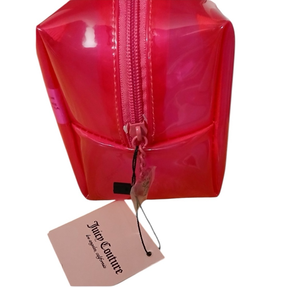 Juicy Couture NWT Pink Barbie Jelly Cosmetic Case great for makeup, &toiletries - Picture 4 of 5